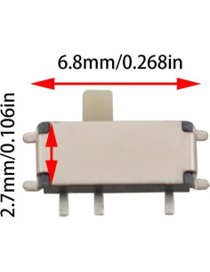 10 Interruptores Deslizantes Micro On/Off Ruiwaer MSK-12C02 2