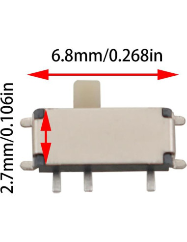 10 Interruptores Deslizantes Micro On/Off Ruiwaer MSK-12C02