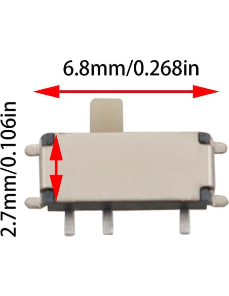 10 Interruptores Deslizantes Micro On/Off Ruiwaer MSK-12C02