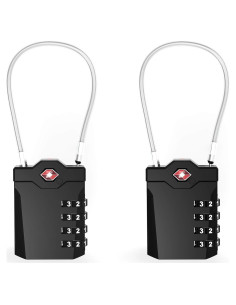 Candados de Combinación TSA XOOL - 2 Piezas, Negro