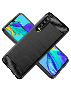 Funda delgada TPU para Huawei P30 - Fibra de carbono negra