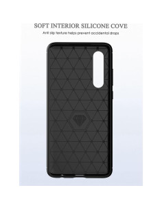 Funda delgada TPU para Huawei P30 - Fibra de carbono negra 2