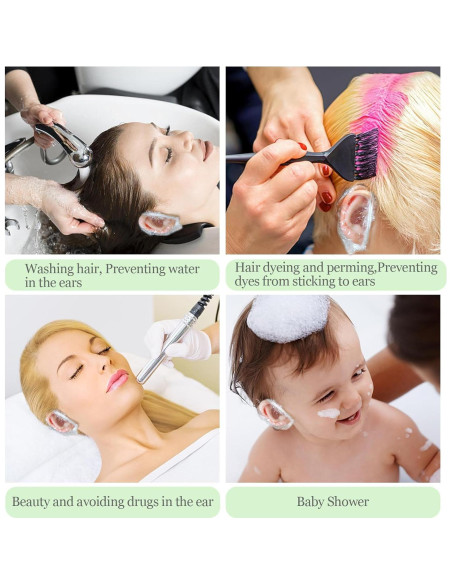 200 Protectores de Oídos Desechables Transparentes PE para Baño