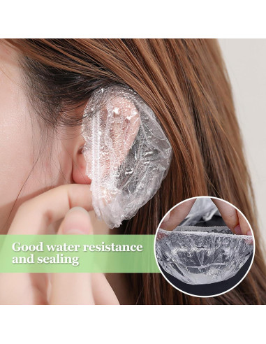 200 Protectores de Oídos Desechables Transparentes PE para Baño