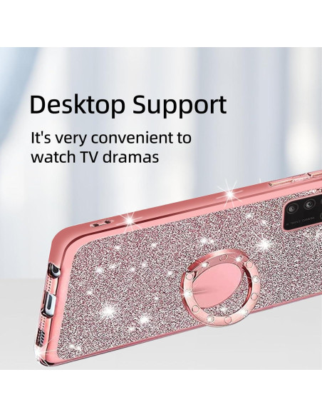 Funda Brillante KuDiNi para Alcatel TCL A3X A600Dl Rosa TPU Funda Brillante KuDiNi para Alcatel TCL A3X A600Dl Rosa TPU