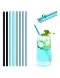 Popotes Reutilizables de Silicona Happy Create 20 cm 8 mm 8 Unidades