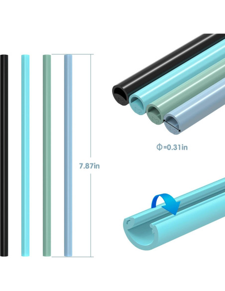 Popotes Reutilizables de Silicona Happy Create 20 cm 8 mm 8 Unidades Popotes Reutilizables de Silicona Happy Create 20 cm 8 mm 8 Unidades