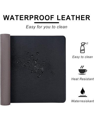 Alfombrilla de Escritorio CADONO de Cuero PU Antideslizante 60x35cm