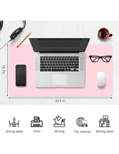 Alfombrilla de Escritorio CADONO de Cuero PU Antideslizante 60x35cm