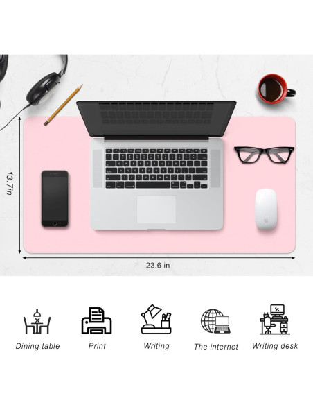 Alfombrilla de Escritorio CADONO de Cuero PU Antideslizante 60x35cm