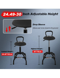 Taburete de Trabajo Mecánico Ajustable FreekyFit D03-B Negro 2