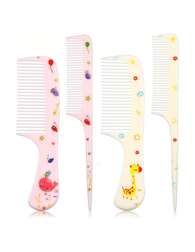 Set de Peines y Cepillos para Bebé Giantree - 4 Piezas Rosa y Amarillo