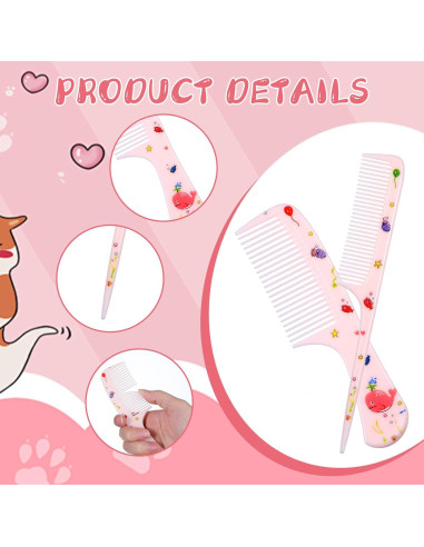 Set de Peines y Cepillos para Bebé Giantree - 4 Piezas Rosa y Amarillo