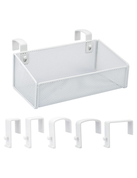 Cesta de Almacenamiento Colgante VILSECKY Blanca 26.5x12x9.2 cm Cesta de Almacenamiento Colgante VILSECKY Blanca 26.5x12x9.2 cm