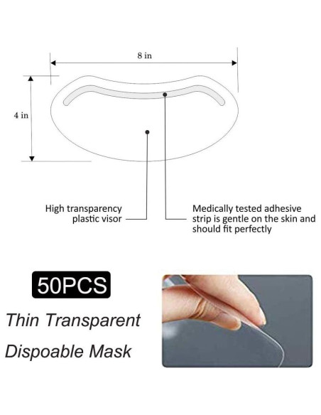 50 Pcs Escudos Faciales Desechables EBANKU para Maquillaje