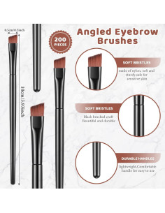 Gerrii 200 Cepillos Desechables Angulados para Cejas 10 cm 2