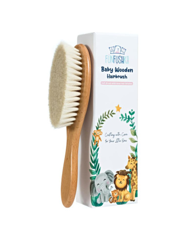 Set de Cepillos de Madera para Bebés FUNFUSHKA - Cerdas Suaves