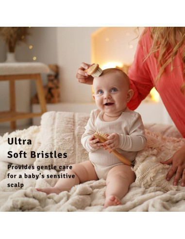 Set de Cepillos de Madera para Bebés FUNFUSHKA - Cerdas Suaves