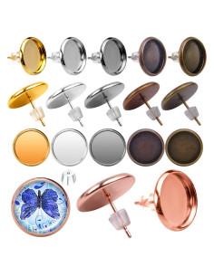 Configuraciones de Aretes Aylifu 60 Piezas Acero Inoxidable 12mm