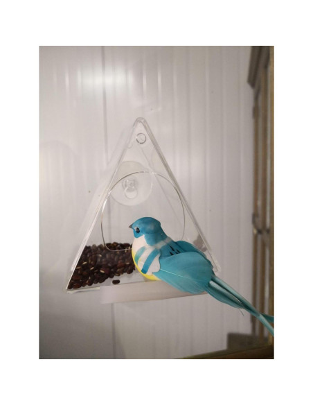 Comedero de Aves Acrílico BHFK Triangular para Ventana