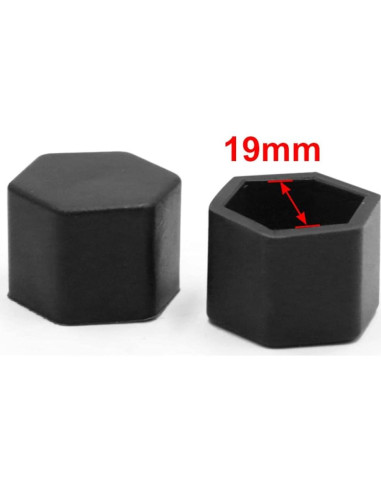 Cubiertas de Tuerca de Rueda uxcell 20Pcs Silicona Negra 19mm
