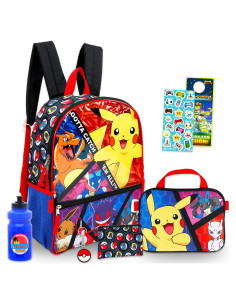 Mochila Escolar Pokemon 40.64 cm + Almuerzo, Estuche y Botella