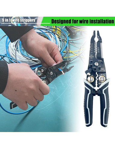 Herramienta Desforradora 9 en 1 Groword - Cortador de Cables 20-50 AWG
