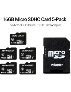 Micro SDHC 16GB Clase 10 Inland - 5 Paquete con Adaptador 2