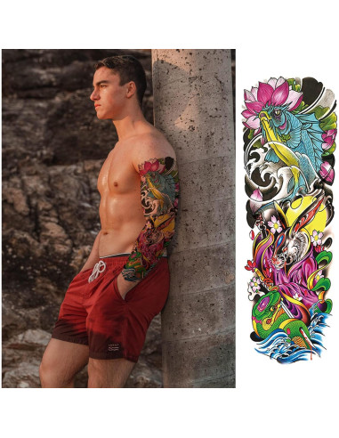 Mangas de Tatuajes Temporales ChurlChurl - 12 Hojas, Diseño Variado