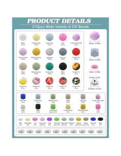 Kit de Perlas de Silicona Skalamio 246 Piezas 15mm Floral 2