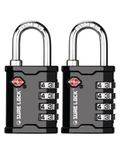 Candado de Combinación TSA SURE LOCK 17067 Negro 4 Dígitos
