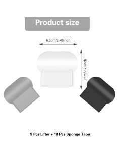 Elevador de Tapa de Inodoro Piriuuo - 9 Piezas Autoadhesivas 2