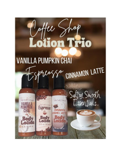 Trío de Lociones Corporales SultrySmooth - Café Chai, Espresso y Latte 2