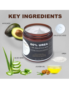 Crema Hidratante para Pies y Manos 198g - 60% Urea y 2% Ácido Salicílico 2