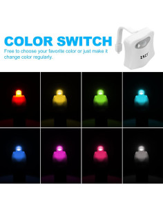Luz Nocturna para Inodoro ZSZT 8 Colores con Sensor de Movimiento 2