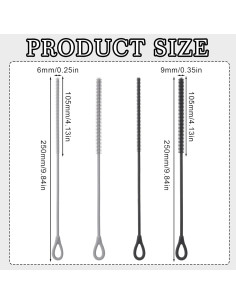 Honeydak Cepillo Limpiador de Pajitas Silicona 6mm 9mm 2 Pcs 2