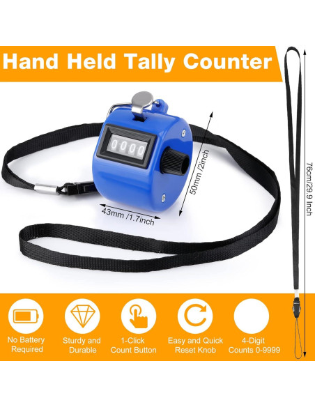 Contador de Mano Hoteam 20 Clickers Digitales y Mecánicos