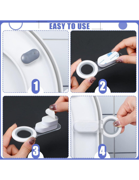 Elevador de Tapa de Inodoro Cunhill 4 Pcs Blanco 11x4.5 cm