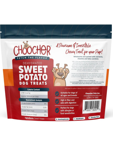 Galletas Veganas para Perros CHOOCHER de Batata 396g - Sin Gluten
