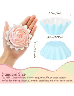 Forros de Cupcake TRUSBER Azules 100 Unidades Antiadherentes 2