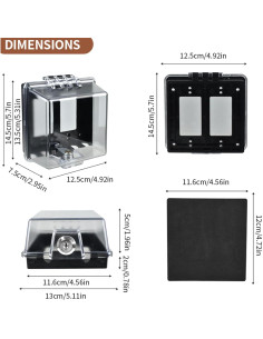 Caja de Cubierta de Enchufe a Prueba de Clima ABS - 14.5x13.5cm 2