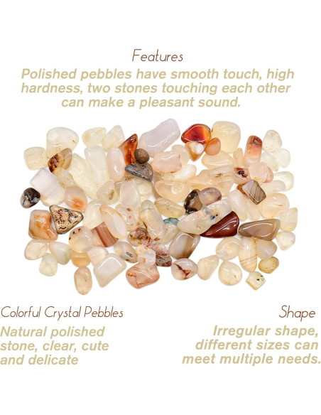 Halatool 0.47 kg Piedras de Cristal Pulidas Naturales 7-20 mm