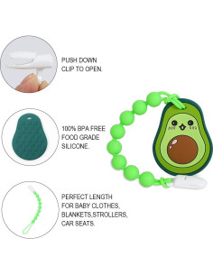 Mordedor de Silicona Aguacate Cuebo para Bebés - Libre de BPA 2