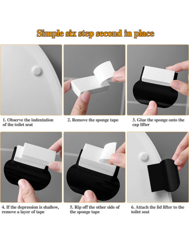 Elevador de Tapa de Inodoro Sliverdew 3 Pcs Autoadhesivo