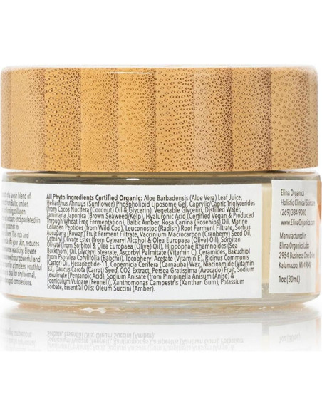 Crema Facial Hidratante Elina Organics 28g con Colágeno Marino