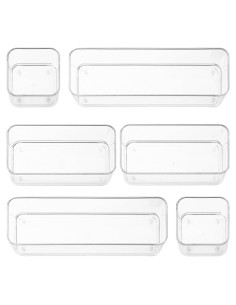 Organizadores de Cajones de Plástico Transparente Primebox - 6 Piezas