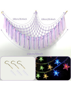 Hamaca de Peluches YELIENM con Luces LED 149.86 cm Púrpura 2