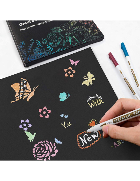 Paquete de 18 Marcadores Metálicos Lineon Punta Fina 16 Colores