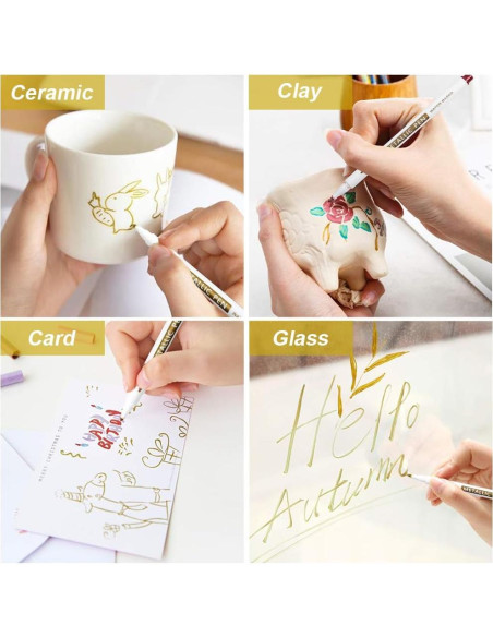 Paquete de 18 Marcadores Metálicos Lineon Punta Fina 16 Colores