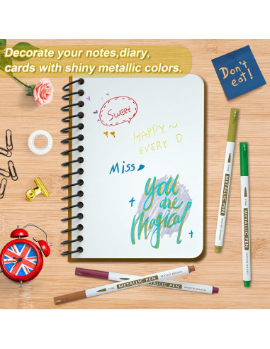 Paquete de 18 Marcadores Metálicos Lineon Punta Fina 16 Colores